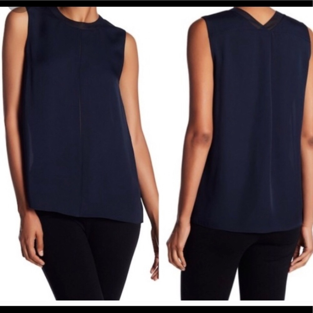 Vince Blue Seam Front Silk Tank Size XS
